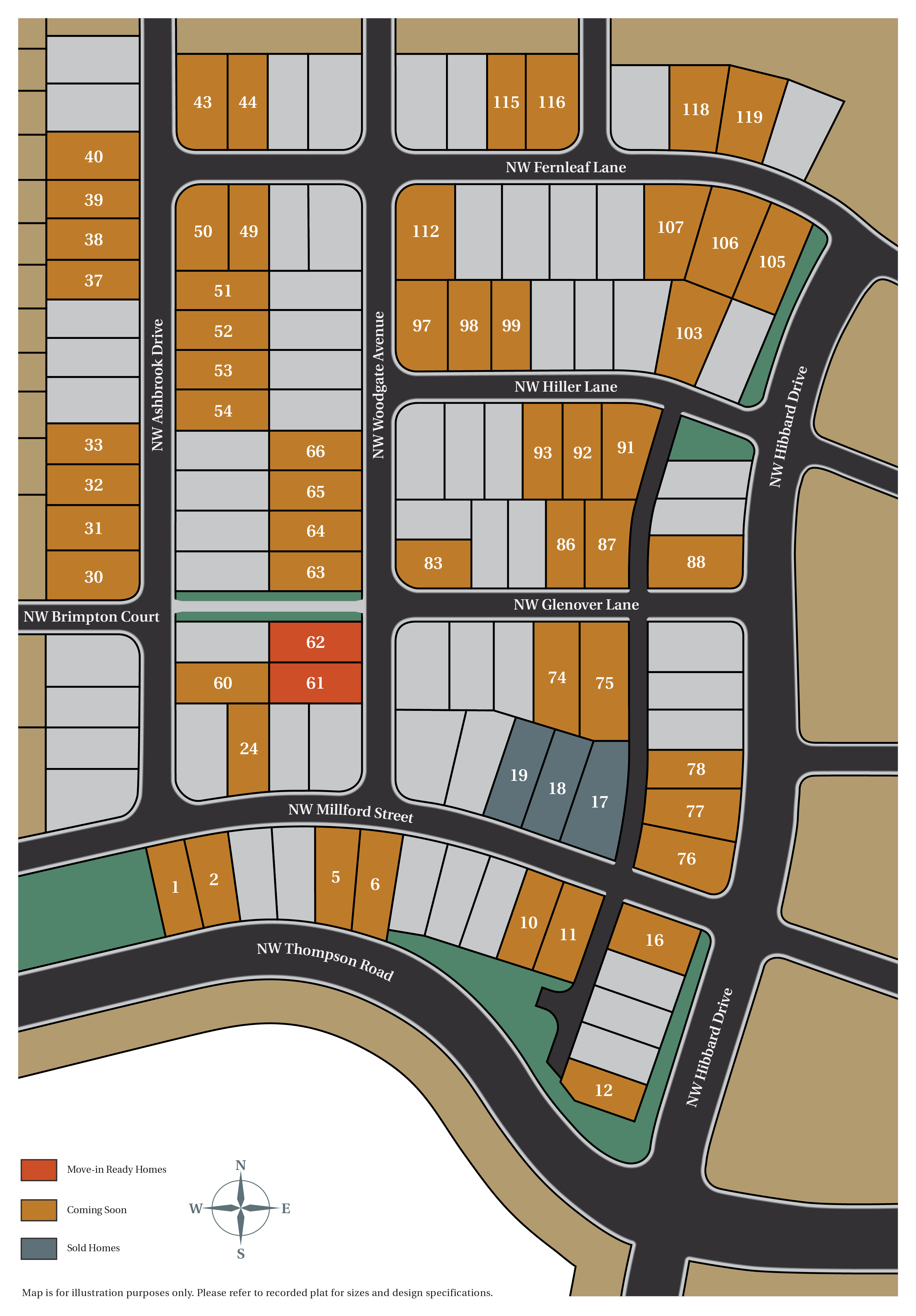 Arbor Homes - Thompson Woods Map 4-13-18